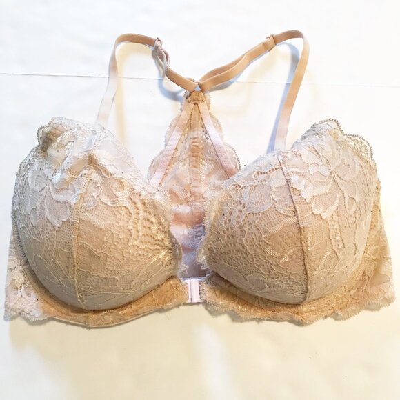 PINK Victoria's Secret Other - PINK Victoria's Secret Date Racerback Lace Pink Underwire Bra Womens 32D